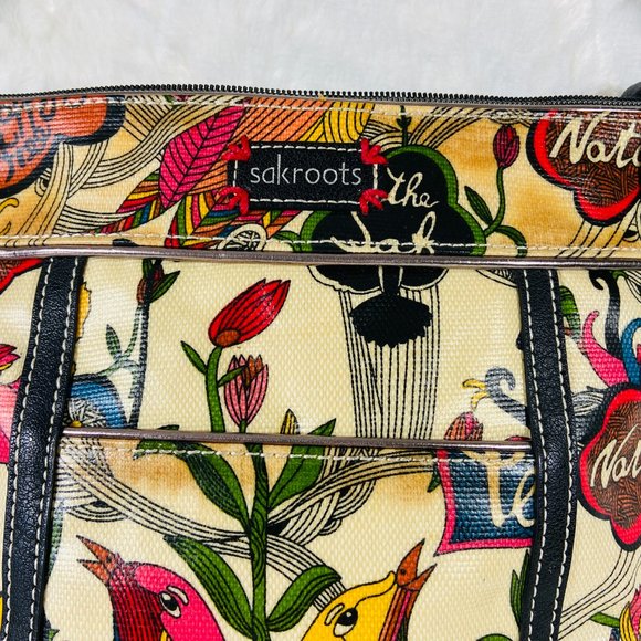 Sakroots Artist Circle Nature Birds Peace Shoulder Bag Purse - Picture 2 of 8